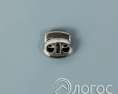 фото Фиксатор пластик 2 отв. Овал 18х13мм, никель