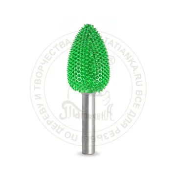 Фото №0 6F34-70 - Пламя, Ø хвостовика 6мм, Ø фрезы X 19,05мм, L фрезы 31,75мм (coarse/зеленая)