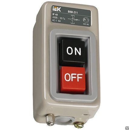 Фото №0 Выключатель кнопочный ВКИ-211 3Р 6А IEK