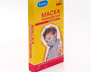 фото Медицинская маска Latio детская индивид. уп.MF №10/40пач/400 шт звери