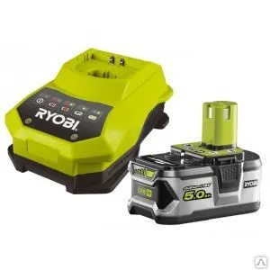 Фото №0 Аккумулятор ryobi one+ rbc18l50 (18 в; 5.0 a*ч; li-ion) + зарядное устройст