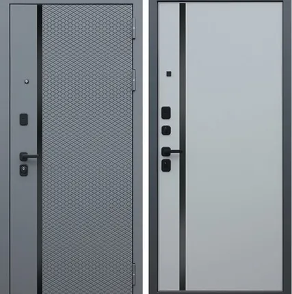 Фото №0 Входная дверь Манчестер ясень графит-лайт софт грей АСД