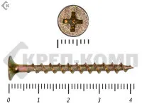 фото Саморез жёлтый цинк PH-2, по дереву 3,5х41 (8000шт)