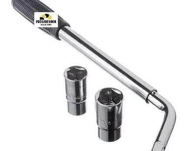 фото Ключ балонный телеск. со сменными головками 17/19-21-23мм ЕРМАК /766-080/