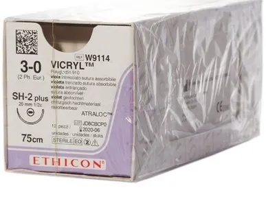 фото Викрил 3/0 ,75см,фиолет,Кол20мм (12 шт/уп) 1шт.