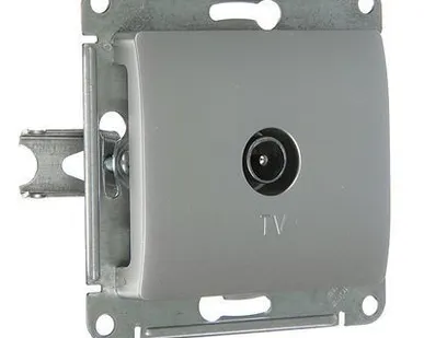 фото TV розетка SE GLOSSA оконечная 1DB, механизм, АЛЮМИНИЙ GSL000391