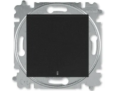 фото Выключатель 1-кл. СП Levit IP20 с подсветкой антрацит/дым. черн. ABB 2CHH590146A6063