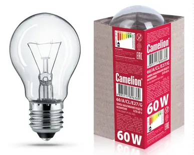 фото Лампа накаливания CAMELION ЛОН 60Вт Е27 220-240В