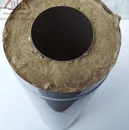 Фото №5 Труба сэндвич D150/250 мм L = 1,0 м (нерж. 0,5/0,5 мм AISI 304 внутри)