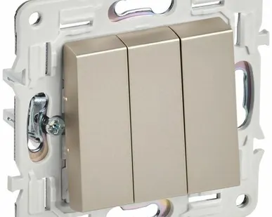фото SKANDY Выключатель 3-клавишный 10А SK-V11Sh шампань IEK