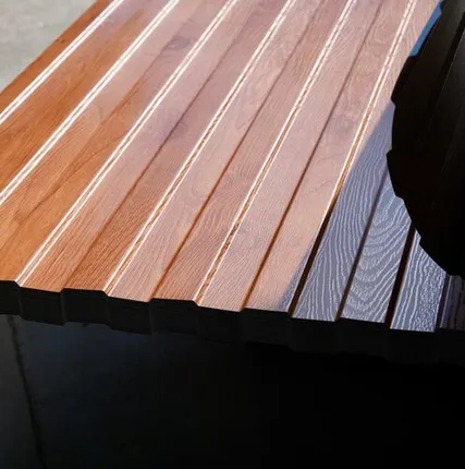 Фото №0 Профлист С-8 под дерево / золотой орех / 0.45 мм. - Золотой орех - Глянцевая - с ЛКП - Первый - С-8 - Стандартные - Розница