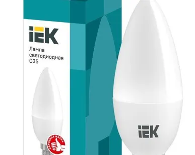 фото Лампа светодиодная ECO C35 7Вт свеча 4000К E14 230В ИЭК LLE-C35-7-230-40-E14