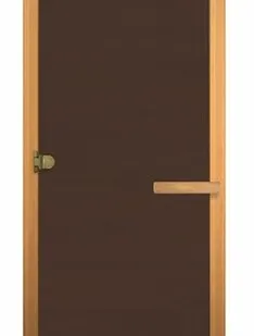 фото Дверь Бронза матовое 190*68, 8 мм, 3 петли, коробка осина, Банный Эксперт левая
