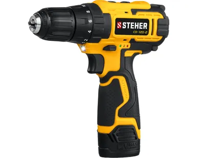 фото STEHER 12B, 2 АКБ (2Ач), в кейсе, дрель-шуруповерт. CD-120-2
