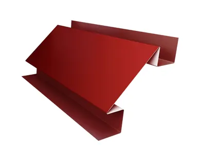 фото Планка угла внутреннего сложного Экобрус 0,5 Satin с пленкой RAL 3009 оксидно-красный