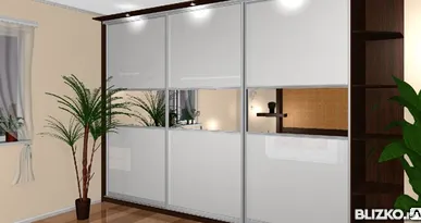 фото Зеркальные перегородки алюминиевый профиль, фурнитура FST