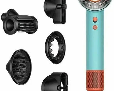 фото Фен Dyson Supersonic HD16, 5 насадок, голубой+оранжевый