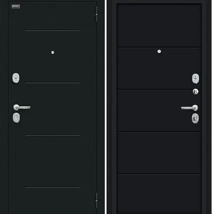 Фото №0 Входная дверь Граффити-1 Букле черное-total-black_черныйШелк