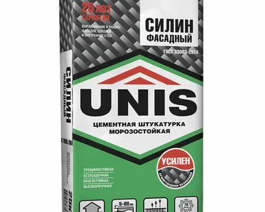 фото Штукатурка цементная Юнис (UNIS) Силин фасадный 25кг