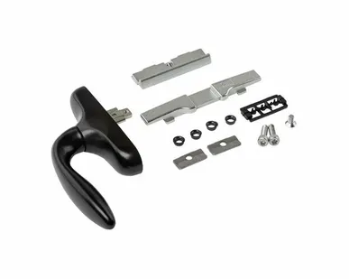 фото Ручка оконная 1001.00 с блокиратором, черн. RAL9005