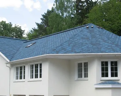 фото Гибкая черепица TEGOLA Альпин,синий с отливом 3,45 м2