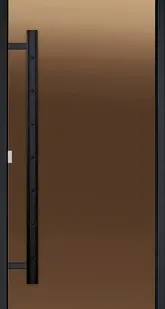 фото Дверь для хаммам Harvia LEGEND 8х19 (бронза, черная коробка алюминий), DA81901L