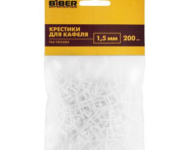 фото Крестики для кафеля 1,5мм 200шт Бибер 55601