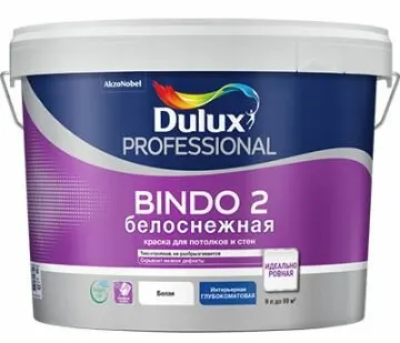 фото Краска Dulux Professional Bindo 2 Innetak для стен и потолков белоснежная 10 л