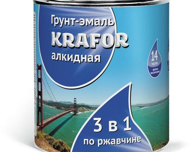 фото Грунт-эмаль по ржавчине 3в1 серый 1кг Крафор