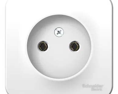 фото Розетка 1-м ОП Blanca 16А IP20 250В без заземл. без защ. шторок с изолир. пластиной бел. SE BLNRA000111