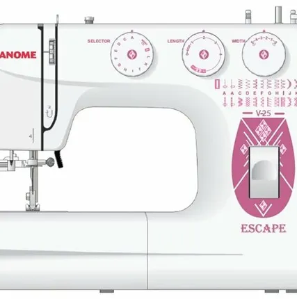 Фото №0 Швейная машина Janome Escape V-25, белый, розовый