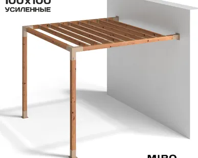 фото Коннекторы для беседки из бруса 100х100 TERRACE+ латте