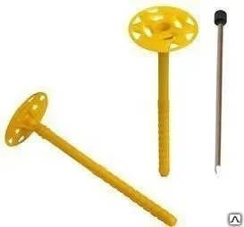 фото Дюбель для крепления теплоизоляции со стальным стержнем с термоголовкой