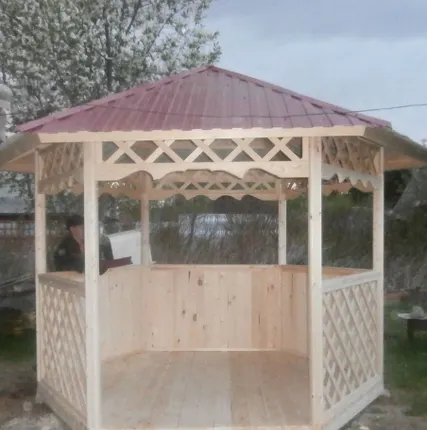 Фото №0 Беседка деревянная "Шестигранник- Стандартная"