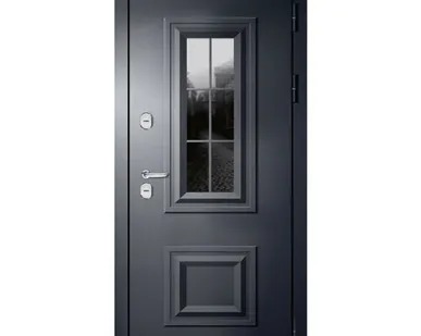 фото дверь входная Термо S13 графит, белый софт 860мм правая