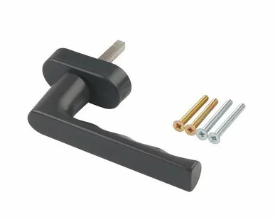 фото Ручка оконная алюминиевая HOPPE Hamburg SecuForte, штифт vario fit 32-42 мм, 45°, 2 винта М5х45, 2 винта М5х50, антрацит RAL7016