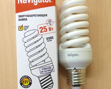фото Лампа энергосберегающая Navigator 25/840 Е27