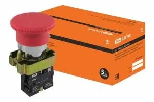 фото Кнопка BТ42 "Грибок" аварийная с фиксацией поворотная красныйTDM