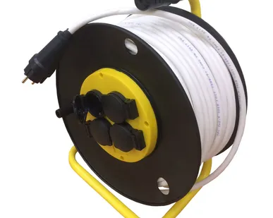 фото Удлинитель на металл. катушке 4-местный SUNTEK ПВС-ВП 3х2,5 черный 50 м