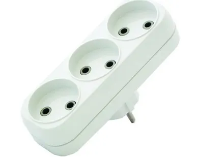 фото Разветвитель 3 гн. б/з плоский 6А UNIVersal А203