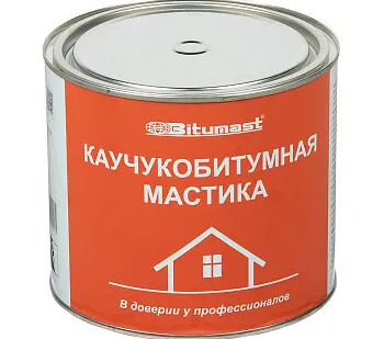 фото Мастика битумно-каучуковая 2 л Bitumast, гидроизоляционная