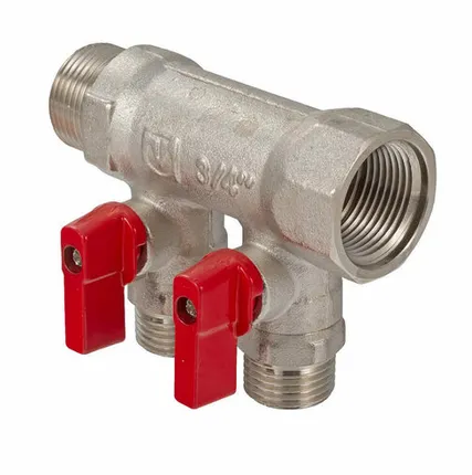 Фото №0 Коллектор с отсекающ кран 1"х1/2"- 2 вых Valtec