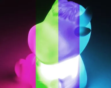фото Фигура светодиодная "Бык"-символ 2021 года 8х7см светодиод RGB переливается разными оттенками батарейки AG13х3 (включены в комплект) Космос KOCNL-EL2020