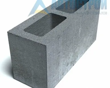 фото Пустотный бетонный блок (серый) 390х190х120 мм (вес 12 кг)