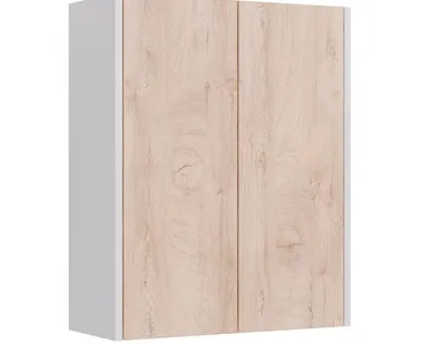 фото Шкаф Lemark COMBI 60 см подвесной, 2-х дверный, цвет фасада: Дуб кантри, цвет корпуса: Белый глянец