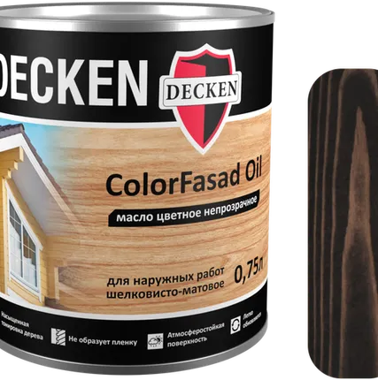 Фото №0 Масло цветное непрозрачное Decken ColorFasad Oil тёмно-коричневый 0,75 л