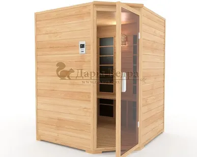 фото ТРЁХМЕСТНАЯ УГЛОВАЯ ИК-САУНА С КАРБОНОВЫМИ ИЗЛУЧАТЕЛЯМИ