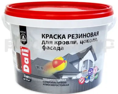 фото Краска вд фасад  3 кг резиновая (коричневый)  DALI Рогнеда (1) экк П