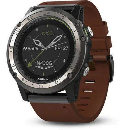 Фото №0 Часы Garmin D2 Charlie с кожаным ремешком