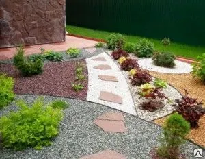 фото Отсыпка декоративной щепой